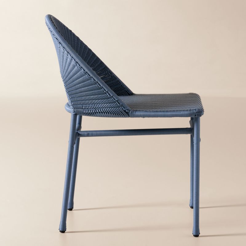 Arly Blue All-Weather Rattan Outdoor Dining Chairs Set of 4 - image 3 of 6