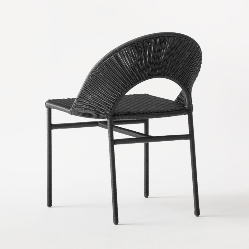 Arly Black All-Weather Rattan Dining Chair - image 7 of 9