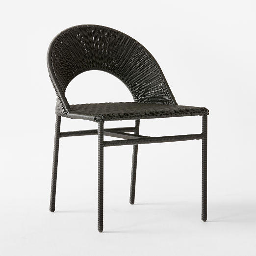 Arly Black All-Weather Rattan Dining Chair