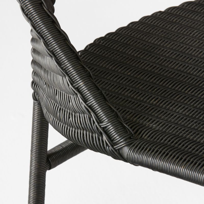 Arly Black All-Weather Rattan Dining Chair - image 8 of 9