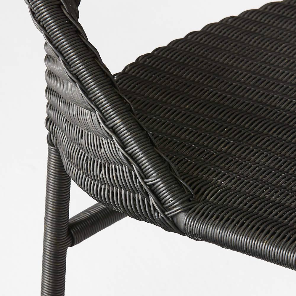 Arly Black All-Weather Rattan Outdoor Dining Chair