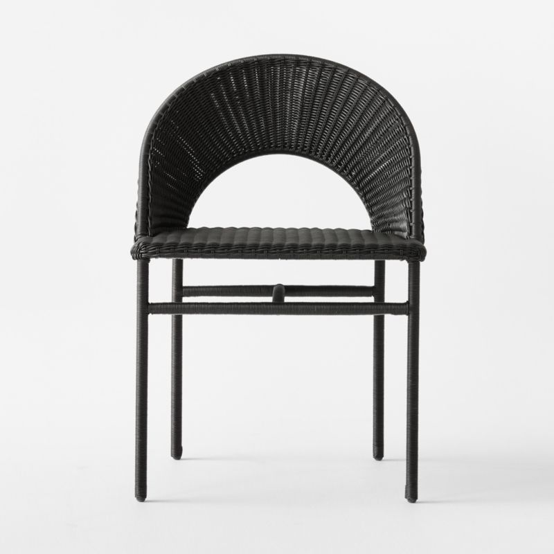 Arly Black All-Weather Rattan Dining Chair - image 4 of 9