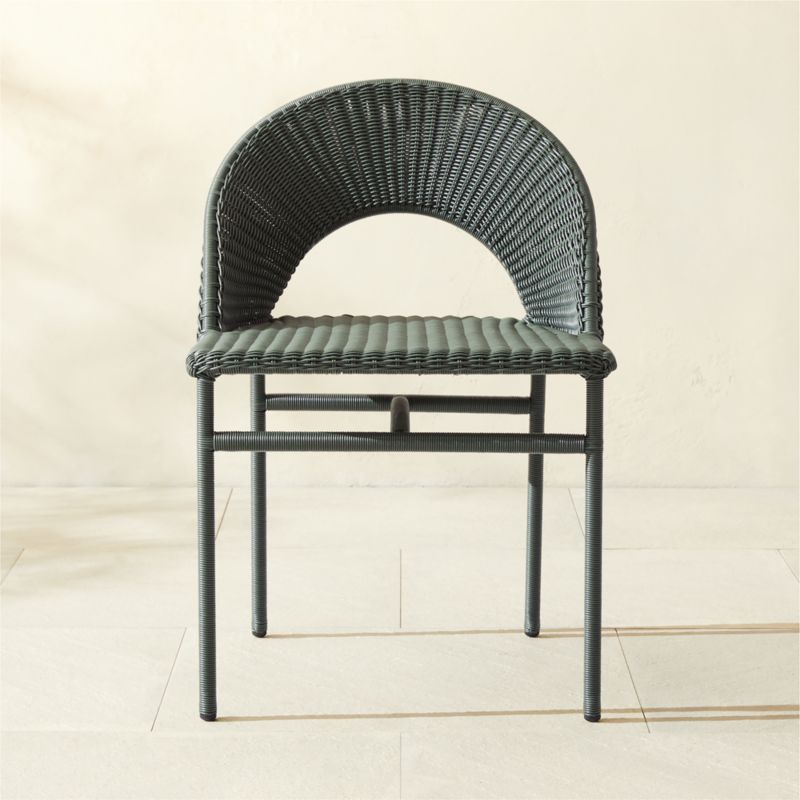 Arly Green All-Weather Rattan Outdoor Dining Chair - image 0 of 7