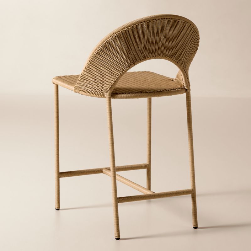 Arly Light Brown All-Weather Rattan Outdoor Counter Stool - image 4 of 6