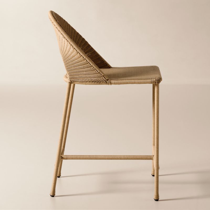 Arly Light Brown All-Weather Rattan Outdoor Counter Stool - image 3 of 6