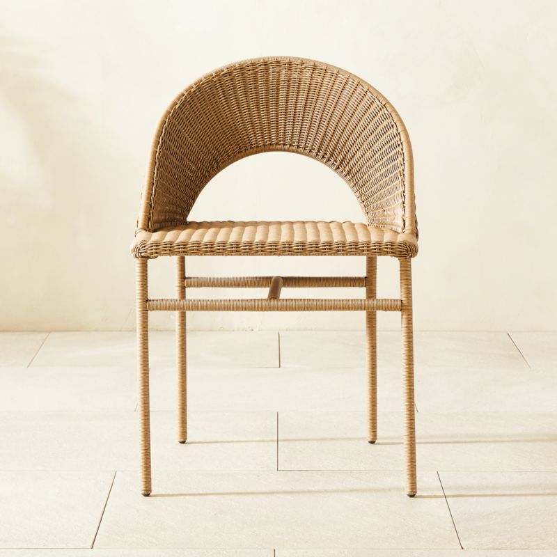 Arly Light Brown All-Weather Rattan Dining Chair - image 0 of 12