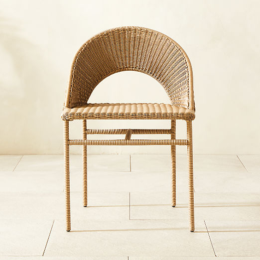 Arly Light Brown All-Weather Rattan Outdoor Dining Chair