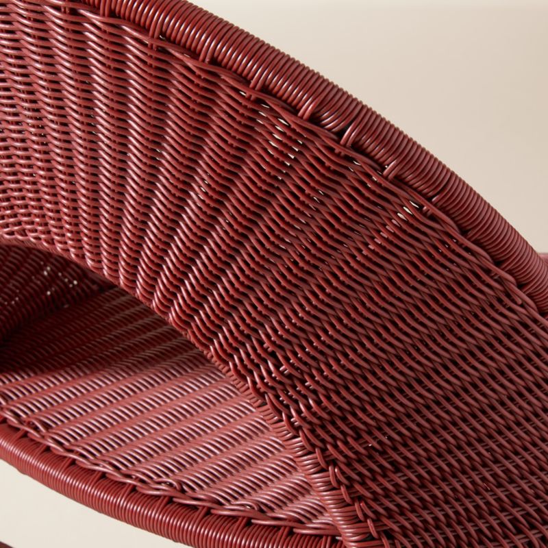 Arly Red All-Weather Rattan Outdoor Dining Chairs Set of 4 - image 5 of 6