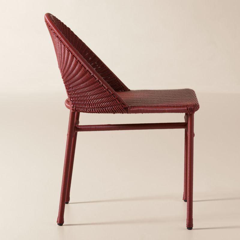 Arly Red All-Weather Rattan Outdoor Dining Chairs Set of 4 - image 3 of 6