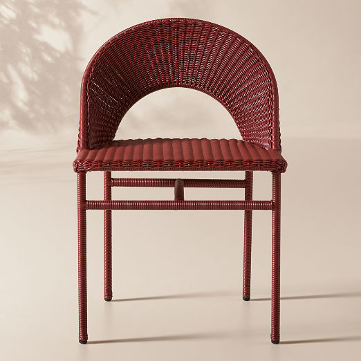 Arly Red All-Weather Rattan Outdoor Dining Chair