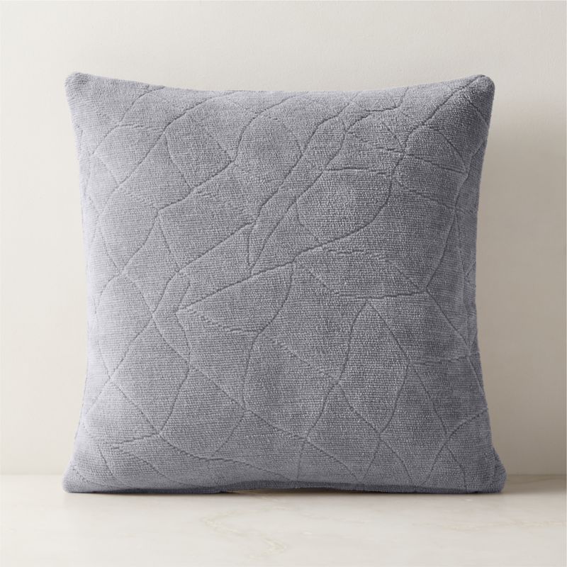 Arman Grey Cotton Chenille Throw Pillow with Down-Alternative Insert 20" - image 0 of 4