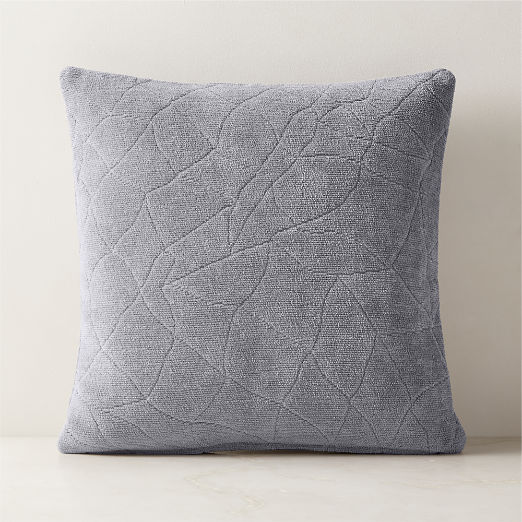 Arman Grey Cotton Chenille Throw Pillow Cover 20"