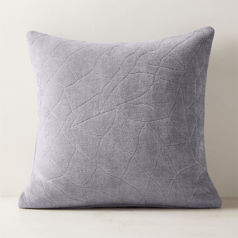 Arman Grey Cotton Chenille Throw Pillow with Down-Alternative Insert 23" - image 0 of 4