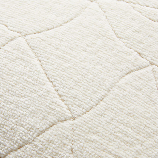 Arman Warm White Cotton Chenille Throw Pillow Cover 23"x23"