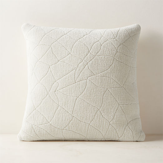 Arman Warm White Cotton Chenille Throw Pillow 20"