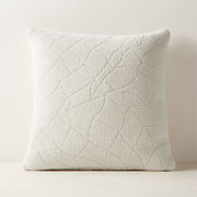 Arman Warm White Cotton Chenille Throw Pillow Cover 20"x20"