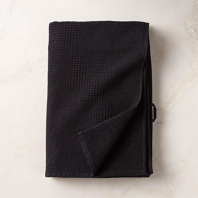 Armela Organic Cotton Black Waffle Bath Towel + Reviews