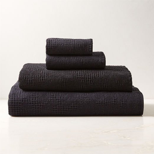 Armela Organic Cotton Black Waffle Washcloth