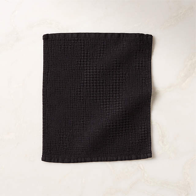 Waffle Weave Bath Towel - Black