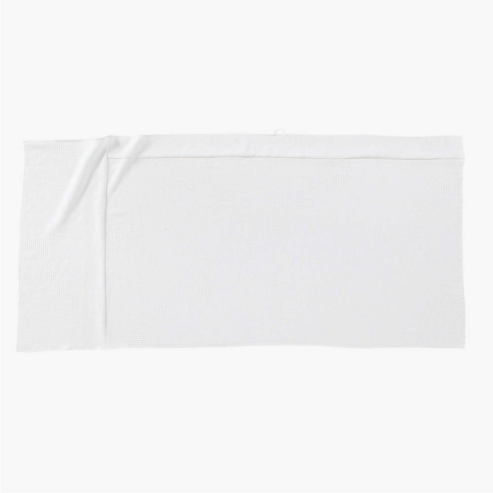 Armela Organic Cotton White Waffle Bath Towel + Reviews