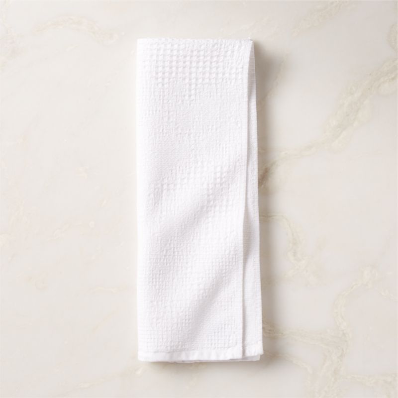 Waffle Hand Towel • Linen Cotton • White — Amphitrite Studio