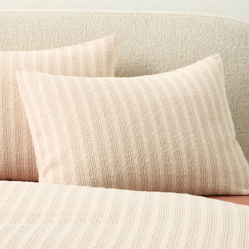 Viewing product image Armona White with Taupe Jacquard Cotton and Linen Standard Pillow Shams Set of 2 - image 1 of 4