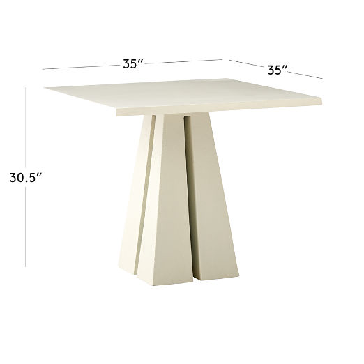 Aron 35" White Metal Outdoor Bistro Table