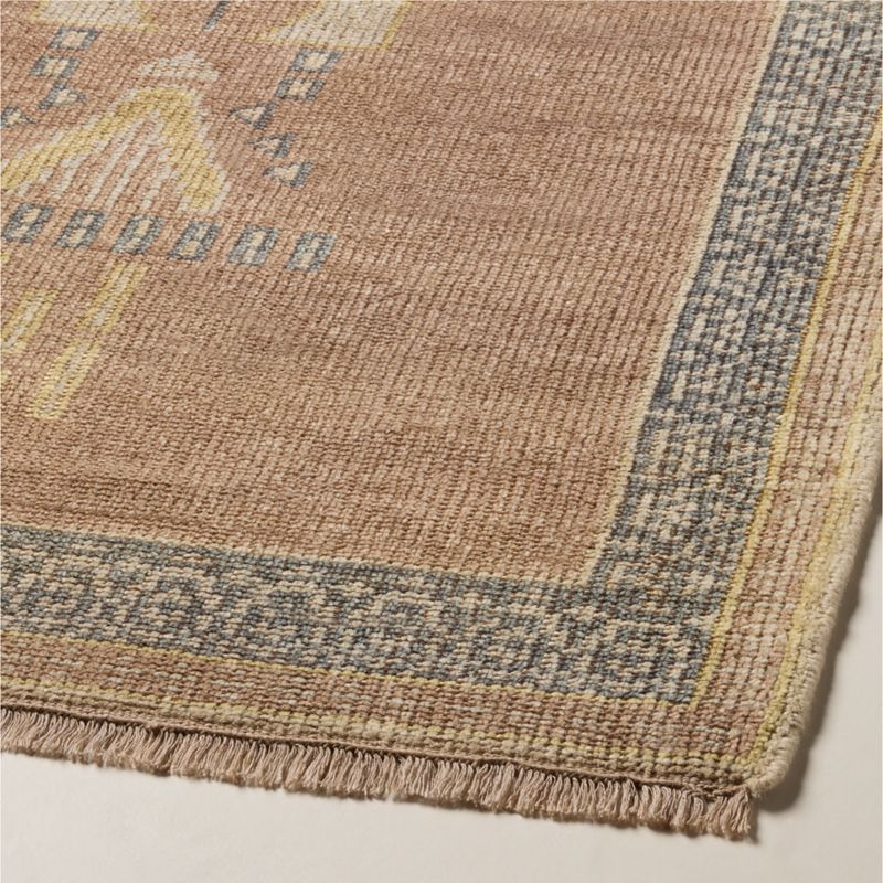 Aronne Hand-Knotted Mauve New Zealand Wool Runner Rug 3.5'x12' - image 2 of 4