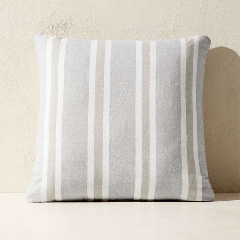 Arreti Cool Grey Striped Outdoor Throw Pillow 20" - image 0 of 4