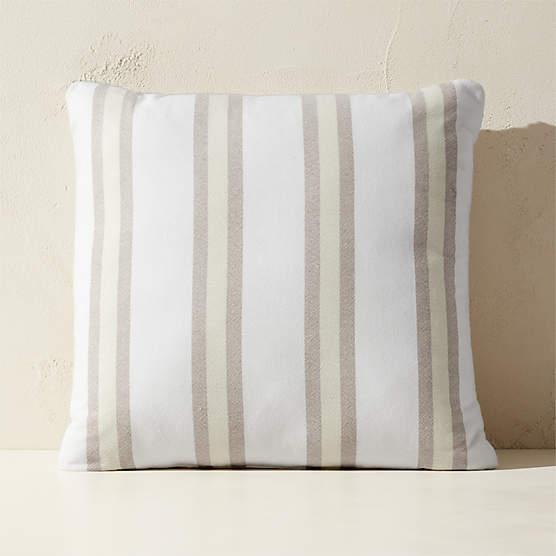 Arreti Sand Striped Outdoor Throw Pillow 20"