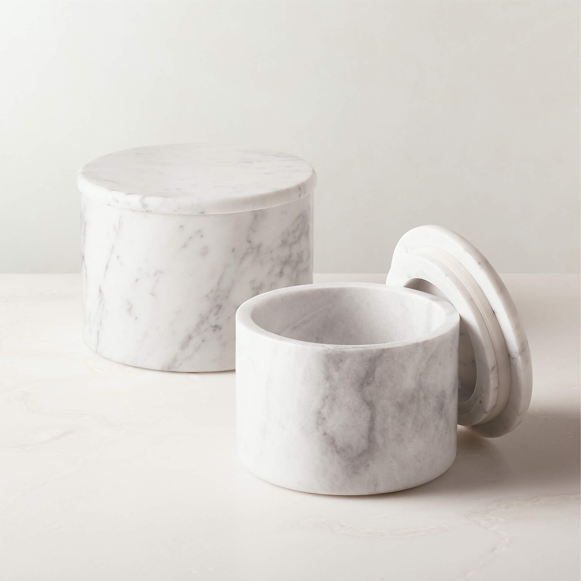 Arris Marble Canisters Set Of 2 CB2 Canada   Arris Marble Canisters Set Of 2 