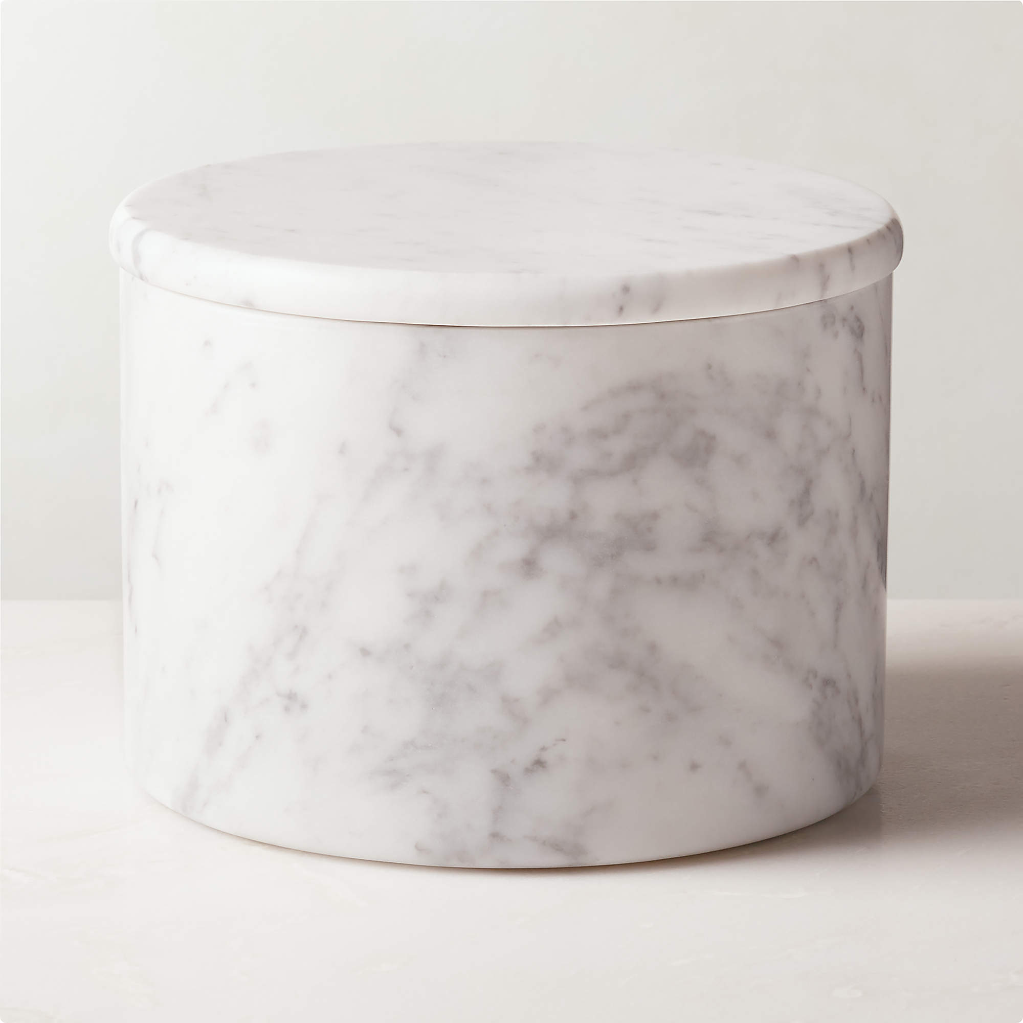 Arris Large White Marble Canister + Reviews CB2
