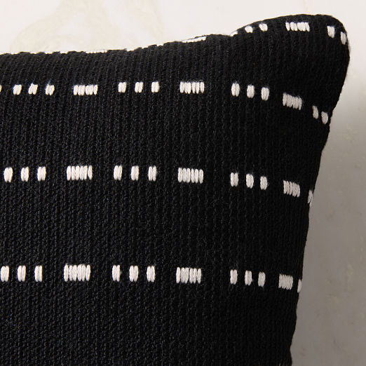 Artemis Black with White Outdoor Throw Pillow 20"x20"