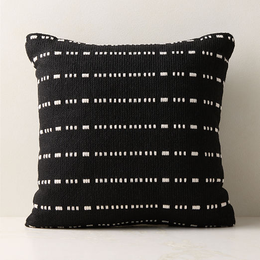 Artemis Black with White Outdoor Throw Pillow 20"x20"
