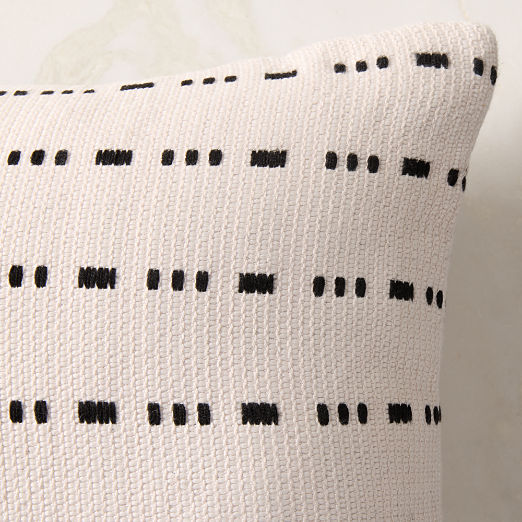 Artemis White with Black Outdoor Throw Pillow 20"x20"