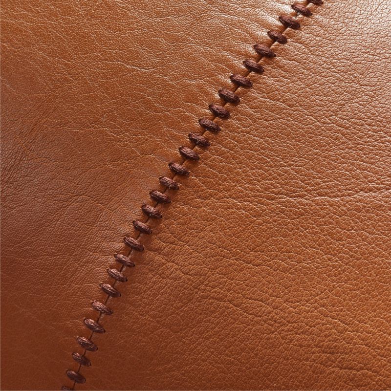 Artigo Brown Leather Lumbar Pillow With Down-Alternative Insert 48"x12" - image 3 of 6