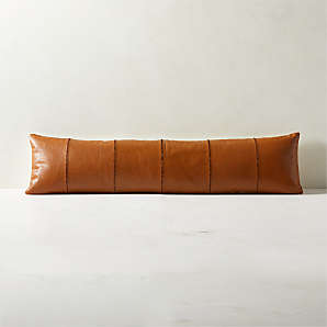 Tan leather best sale lumbar pillow