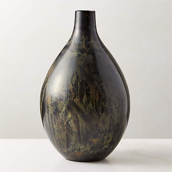 Desi Modern Ribbed Black Vase Tall + Reviews | CB2