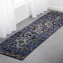 Modern Runner Rugs Cb2 Asa Blue Runner 2 5 X8