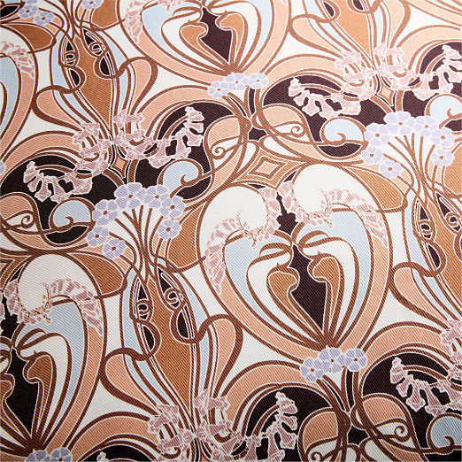 Ascona Italian Patterned Silk Throw Pillow Cover with Down Alternative Insert 23"x23"