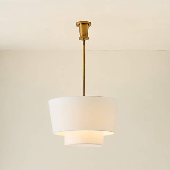 Ascot Aged Brass Drum Pendant Light