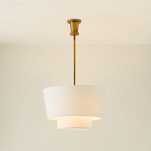 Ascot Aged Brass Drum Pendant Light
