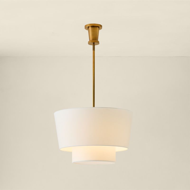 Ascot Aged Brass Drum Pendant Light - image 6 of 9