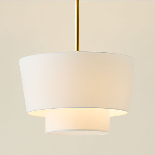 Ascot Aged Brass Drum Pendant Light