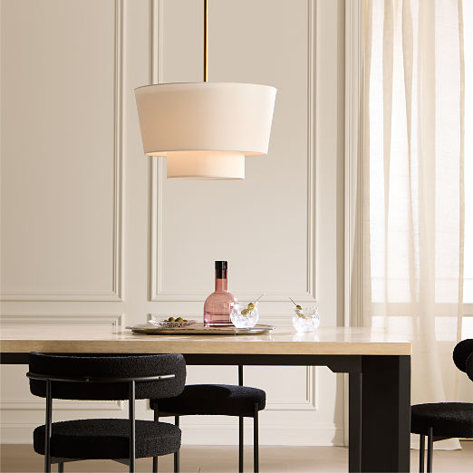 Ascot Aged Brass Drum Pendant Light