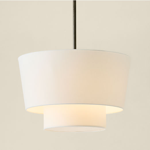 Ascot Blackened Brass Drum Pendant Light