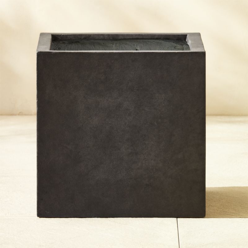 Ash Square Dark Grey Cement Indoor/Outdoor Planter Small - image 0 of 9