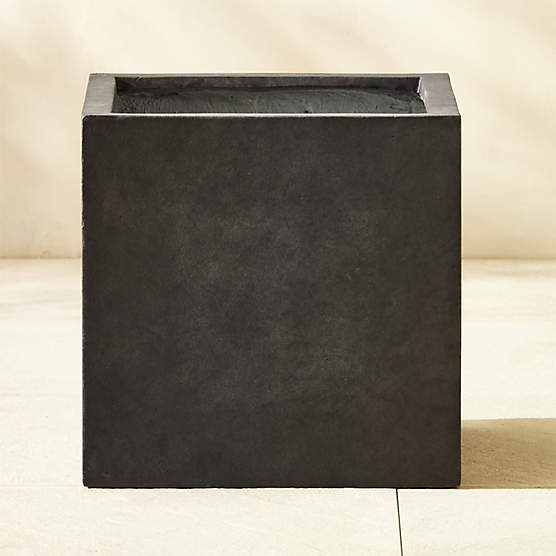 Ash Square Dark Grey Cement Indoor/Outdoor Planter Small