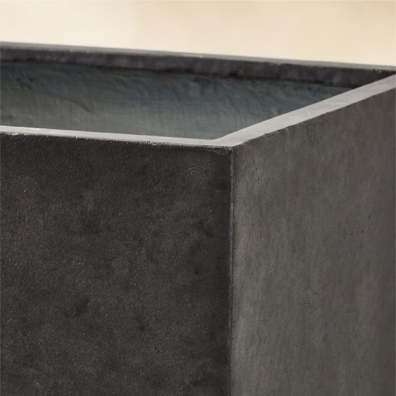 Ash Square Dark Grey Cement Indoor/Outdoor Planter Tall - image 4 of 9