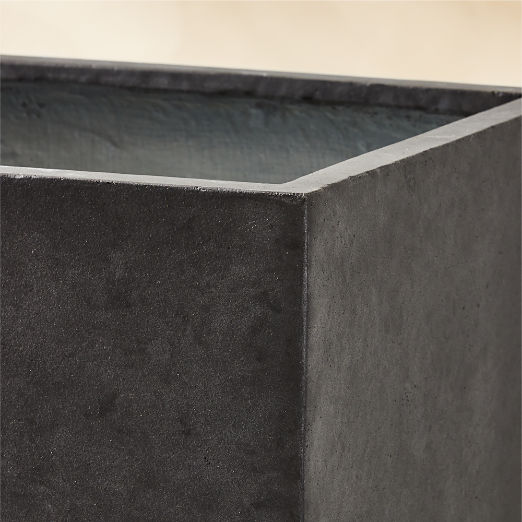 Ash Square Dark Grey Cement Indoor/Outdoor Planter Tall